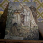 07.12.2016 Lisów. Kościół św. Mikołaja. Odnaleziony w nawie bocznej obraz z początku XX wieku. / Jarosław Kubalski / Radio Kielce