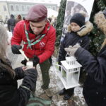 18.12.2016 Kielce. Harcerze rozdawali Światło Betlejemskie na Rynku. / Jarosław Kubalski / Radio Kielce