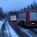 01.12.2016. Pożar używanej odzieży przy ul. Elaboracja w Wąchocku / Tomasz Piwko / Radio Kielce