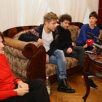 6.12.2016 Kielce. Zachodnie Wybrzeże, konferencja prasowa przed premierą spektaklu. / Wojciech Habdas / Radio Kielce