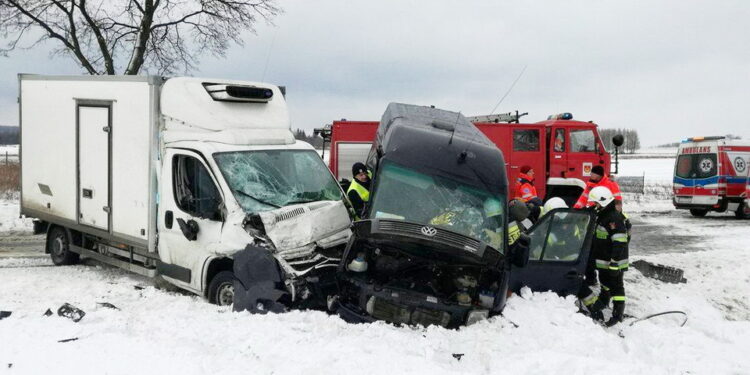 04.01.2017 Lechówek. WYpadek. / Policja