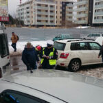 14.1.2017 Kielce. Kolizja czterech samochodów na ul. Leszczyńskiej. / Wojciech Habdas / Radio Kielce