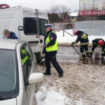 14.1.2017 Kielce. Kolizja czterech samochodów na ul. Leszczyńskiej. / Wojciech Habdas / Radio Kielce