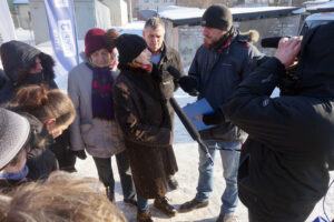 11.1.2017 Kielce. Przy ul. 1 Maja MZB planuje budowę bloków socjalnych. Lokatorzy którzy mieszkają w tym miejscu krytykują ten pomysł. / Krzysztof Bujnowicz / Radio Kielce