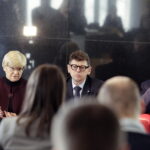 26.01.2017 Kielce. Konferencja na temat planów Wojewódzkiej Rady Dialogu Społecznego. Henryka Bochniarz, Tomasz Tworek i prof. Jacek Męcina. / Jarosław Kubalski / Radio Kielce