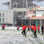 9.1.2017 Kielce. Pierwszy w 2017 roku trening piłkarzy Korony Kielce / Wojciech Habdas / Radio Kielce