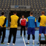 2017-02-08 SAP Arena w Mannheim - trening szczypiornistów Vive Tauronu Kielce przed meczem z Rhein Neckar Loewen / Krzysztof Bujnowicz / Radio Kielce