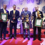 03.02.2017. Kielce. Gala 65. Plebiscytu Świętokrzyskie Gwiazdy Sportu 2016. Trenerzy Roku. Talant Dujszebajew, Tomasz Strząbała, Grzegorz Nowaczek, Marek Mierzwa. / Jarosław Kubalski / Radio Kielce
