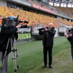 11.03.2017 Ekipa Radia Kielce i TVP3 Kielce na stadionie Jagiellonii Białystok / Krzysztof Bujnowicz / Radio Kielce
