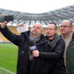 11.03.2017 Ekipa Radia Kielce i TVP3 Kielce na stadionie Jagiellonii Białystok / Krzysztof Bujnowicz / Radio Kielce