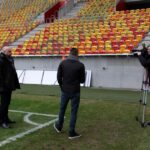 11.03.2017 Ekipa Radia Kielce i TVP3 Kielce na stadionie Jagiellonii Białystok / Krzysztof Bujnowicz / Radio Kielce