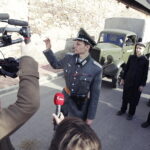 25.03.2017 Radoszyce. Plan zdjęciowy do filmu o Zbigniewie Kruszelnickim ps. "Wilk". / Jarosław Kubalski / Radio Kielce