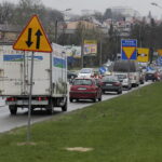 07.04.2017 Kielce. Remont skrzyżowania Wapiennikowa Popiełuszki. Korek. / Jarosław Kubalski / Radio Kielce