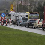 07.04.2017 Kielce. Remont skrzyżowania Wapiennikowa Popiełuszki. Korek. / Jarosław Kubalski / Radio Kielce