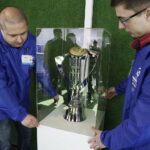 08.04.2017 Kielce. Euro Truck z Pucharem Euro 2017 U21 na Targach Kielce. / Jarosław Kubalski / Radio Kielce