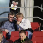 10.04.2017 Kielce. Mecz Korona Kielce - Ruch Chorzów. Prezydent Wojciech Lubawski,  Krzysztof Zając i Dieter Burdenski. / Jarosław Kubalski / Radio Kielce