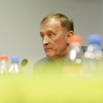 11.04.2017 Kielce. Dieter Burdenski podczas konferencji prasowej dotyczącej sprzedaży przez miasto klubu Korona Kielce. / Jarosław Kubalski / Radio Kielce