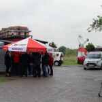 Busko-Zdrój. Protest kupców przeciwko planom władz miasta, które chcą przenieść pasaż handlowy / Grzegorz Jamka / Radio Kielce