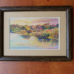 Obraz, Mirosław Beneryktowicz, „Zachód Słońca nad Nidą”, pastel, 2014 r. / Katarzyna Prędotka / Radio Kielce