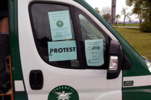 Protest ostrzegawczy Inspekcji Transportu Drogowego / Marcin Różyc / Radio Kielce