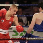 26.05.2017 Kielce. Mecz bokserski Polska - Armenia. Mateusz Polski vs Hovhannes Bachkov. / Jarosław Kubalski / Radio Kielce
