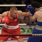 26.05.2017 Kielce. Mecz bokserski Polska - Armenia. Mateusz Polski vs Hovhannes Bachkov. / Jarosław Kubalski / Radio Kielce