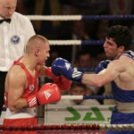 26.05.2017 Kielce. Mecz bokserski Polska - Armenia. Mateusz Polski vs Hovhannes Bachkov. / Jarosław Kubalski / Radio Kielce