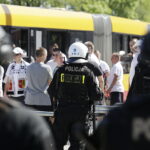 28.05.2017 Kielce. Przyjazd kibiców Legii Warszawa na mecz z Koroną. Policja. / Jarosław Kubalski / Radio Kielce