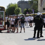 28.05.2017 Kielce. Przyjazd kibiców Legii Warszawa na mecz z Koroną. Policja. / Jarosław Kubalski / Radio Kielce
