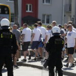 28.05.2017 Kielce. Przyjazd kibiców Legii Warszawa na mecz z Koroną. Policja. / Jarosław Kubalski / Radio Kielce