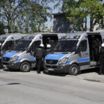 28.05.2017 Kielce. Przyjazd kibiców Legii Warszawa na mecz z Koroną. Policja. / Jarosław Kubalski / Radio Kielce