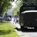 28.05.2017 Kielce. Przyjazd kibiców Legii Warszawa na mecz z Koroną. Policja. / Jarosław Kubalski / Radio Kielce