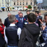 25.05.2017 Kielce. Konferencja prasowa SLD na Placu Artystów / Marzena Mąkosa / Radio Kielce