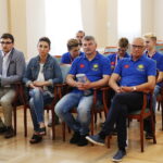 31.05.2017 Kielce. Spotkanie prezydenta Wojciecha Lubawskiego z drużyną młodzików dziecięco- młodzieżowego klubu siatkarskeigo "PLAS". / Marzena Mąkosa / Radio Kielce