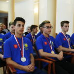 31.05.2017 Kielce. Spotkanie prezydenta Wojciecha Lubawskiego z drużyną młodzików dziecięco- młodzieżowego klubu siatkarskeigo "PLAS". / Marzena Mąkosa / Radio Kielce