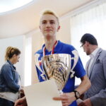 31.05.2017 Kielce. Spotkanie prezydenta Wojciecha Lubawskiego z drużyną młodzików dziecięco- młodzieżowego klubu siatkarskeigo "PLAS". / Marzena Mąkosa / Radio Kielce