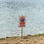 Jędrzejów, zalew. Zakaz kąpieli / Ewa Pociejowska-Gawęda / Radio Kielce