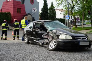 Wypadek, kolizja, straż pożarna, policja, Szczecińska, Zagórska / Robert Felczak / Radio Kielce