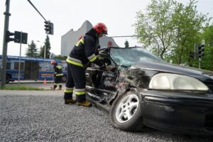 Wypadek, kolizja, straż pożarna, policja, Szczecińska, Zagórska / Robert Felczak / Radio Kielce