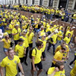 16.06.2017. Kielce . Przemarsz kibiców szwedzkich. / Jarosław Kubalski / Radio Kielce