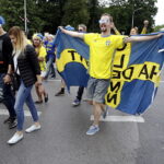 16.06.2017. Kielce . Przemarsz kibiców szwedzkich. / Jarosław Kubalski / Radio Kielce