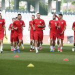 18.06.2017 Kielce. Reprezentacja Słowacji U21 podczas treningu na Kolporter Arenie. / Jarosław Kubalski / Radio Kielce