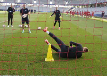 18.06.2017 Kielce. Reprezentacja Słowacji U21 podczas treningu na Kolporter Arenie. / Jarosław Kubalski / Radio Kielce