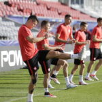 21.06.21 Kielce. Reprezentacja Polski U21 w piłce nożnej podczas oficjalnego treningu na Kolporter Arenie. / Jarosław Kubalski / Radio Kielce