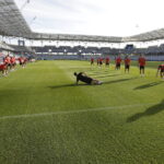 21.06.21 Kielce. Reprezentacja Polski U21 w piłce nożnej podczas oficjalnego treningu na Kolporter Arenie. / Jarosław Kubalski / Radio Kielce