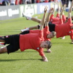 21.06.21 Kielce. Reprezentacja Polski U21 w piłce nożnej podczas oficjalnego treningu na Kolporter Arenie. / Jarosław Kubalski / Radio Kielce