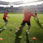 21.06.21 Kielce. Reprezentacja Polski U21 w piłce nożnej podczas oficjalnego treningu na Kolporter Arenie. / Jarosław Kubalski / Radio Kielce