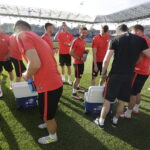 21.06.21 Kielce. Reprezentacja Polski U21 w piłce nożnej podczas oficjalnego treningu na Kolporter Arenie. / Jarosław Kubalski / Radio Kielce