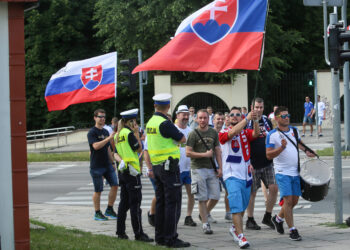 19.06.2017 Kielce. Słowaccy kibice w Kielcach. / Marzena Mąkosa / Radio Kielce