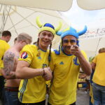 16.06.2017 Kielce. Szwedzcy kibice na kieleckim rynku. / Marzena Mąkosa / Radio Kielce